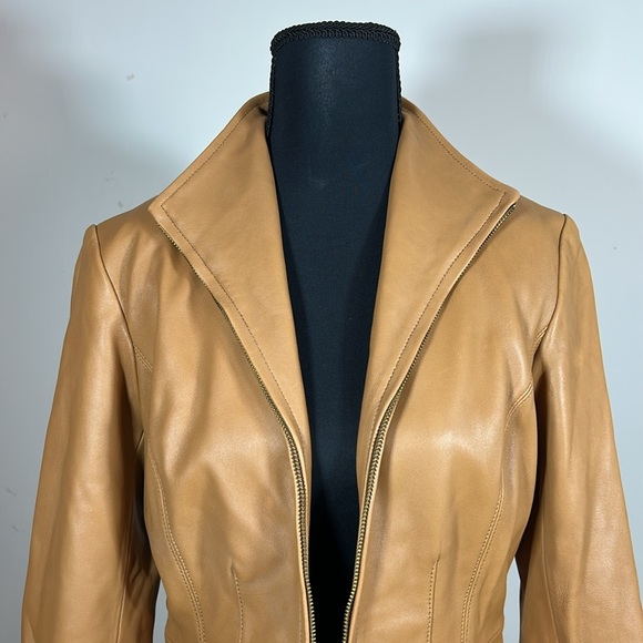 Tan Leather Women's Jacket - Picture 2 of 6